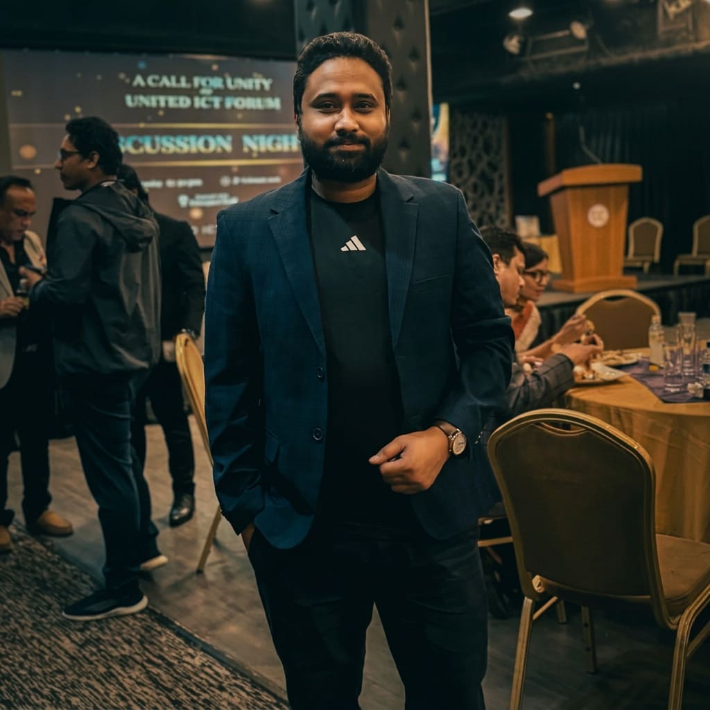 Antor at a tech industry forum in Bangladesh